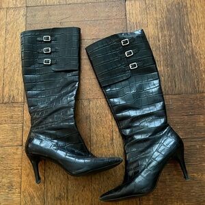 Ralph Lauren black leather boots- size 8.5